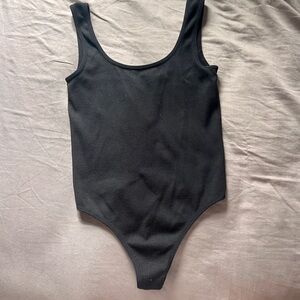 Black Ribbed Bodysuit